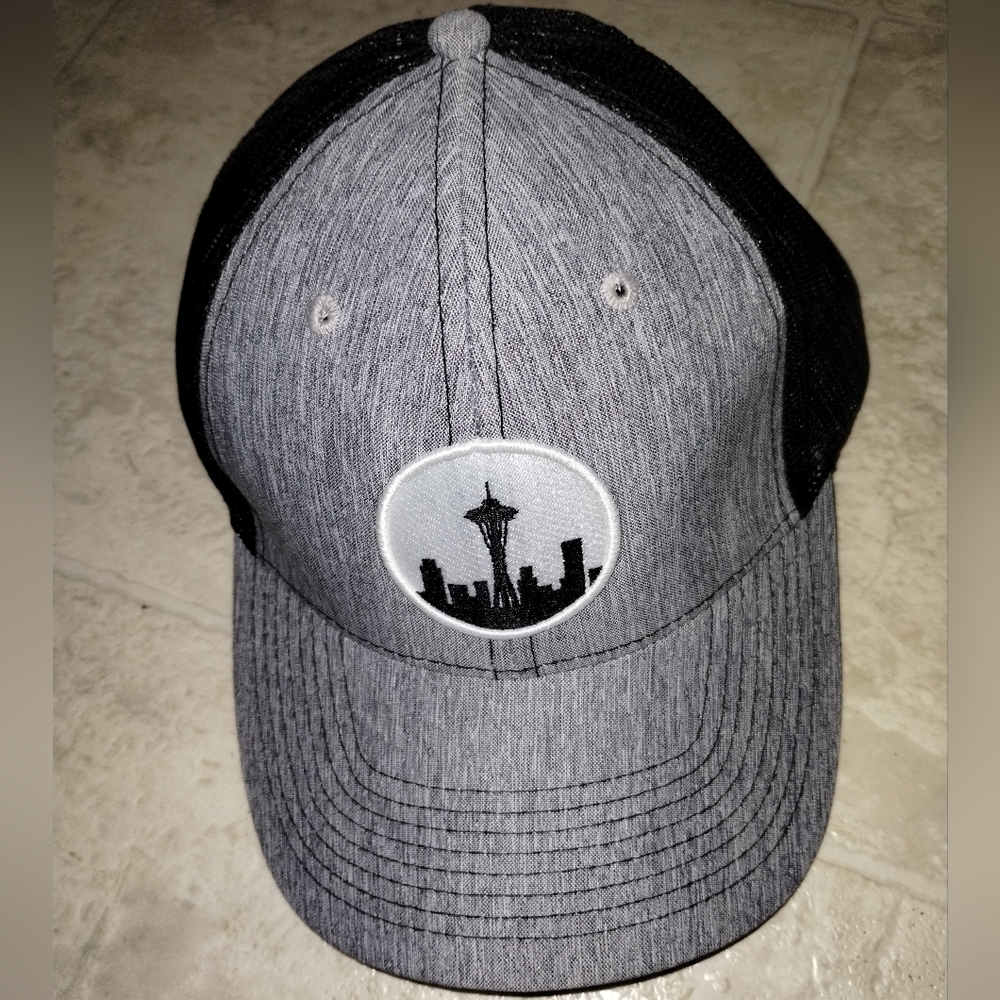 Seattle Skyline Trucker Hat by Ivory Headwear Style 2241
